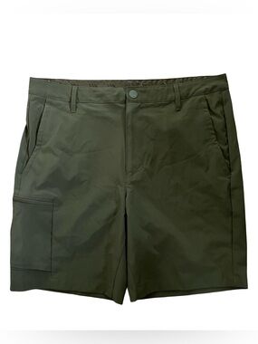 All In Motion Mens Size 34in &8" Inseam Dark Green Cargo Golf Shorts Performance